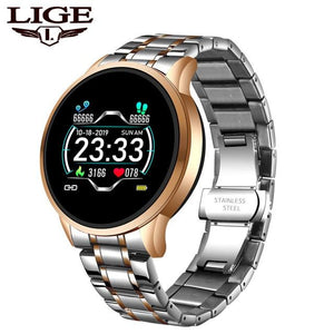 LIGE Fashion Sports Smart Watch Men Women Fitness tracker man Heart rate monitor Blood pressure function smartwatch For iPhone