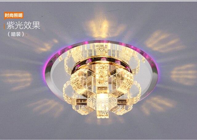 Modern Crystal Corridor Light Luxury Crystal Round Ceiling Light Embedded Led Porch Light Entry Light