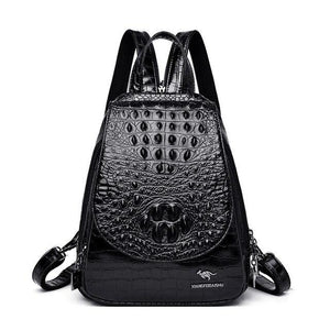 Alligator Women Backpacks Female Crocodile Embossing Leather High Quality Travel Bags Luxury Brand College Girls School Back Bag