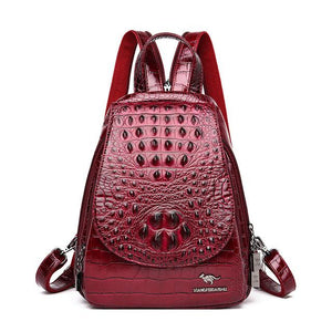 Alligator Women Backpacks Female Crocodile Embossing Leather High Quality Travel Bags Luxury Brand College Girls School Back Bag