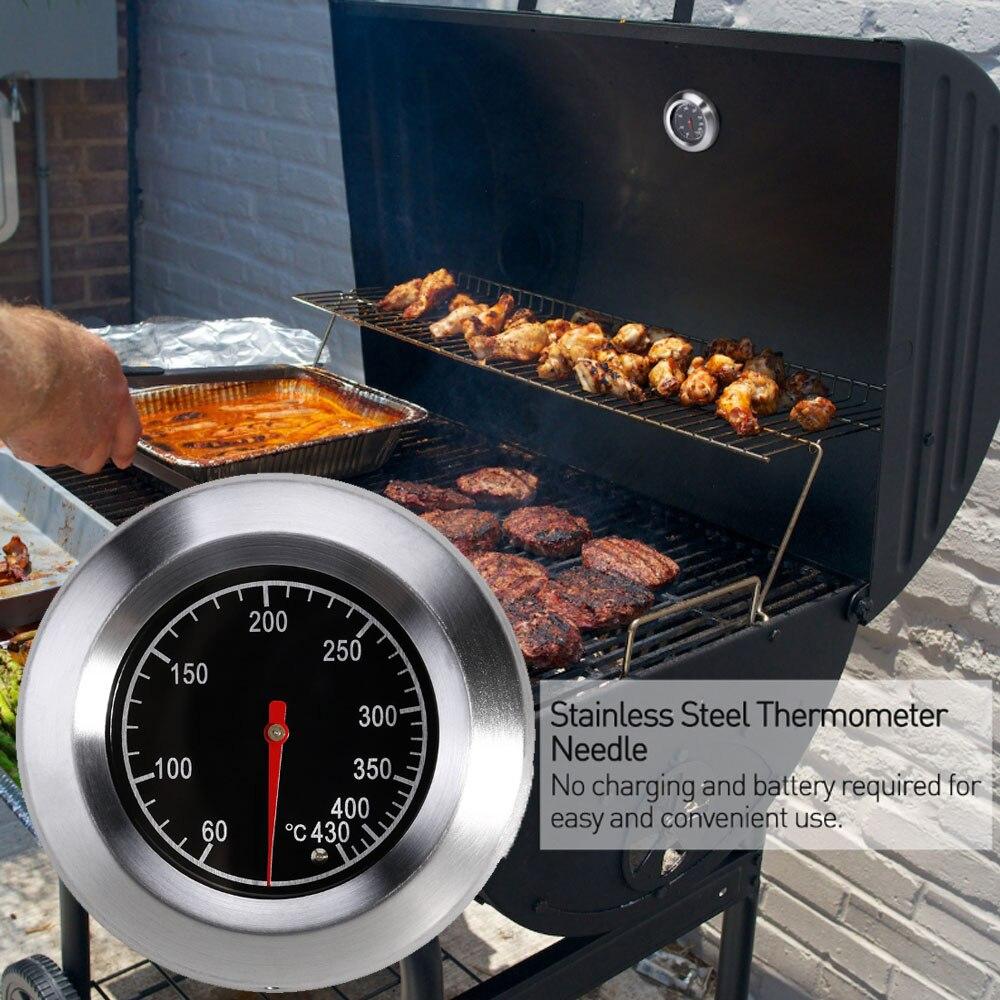 BESTOMZ New 7.6cm Outdoor Stainless Steel  Food Meat BBQ Oven Thermometer Temp Gauge Oval Shaped Controller Probe Thermometer