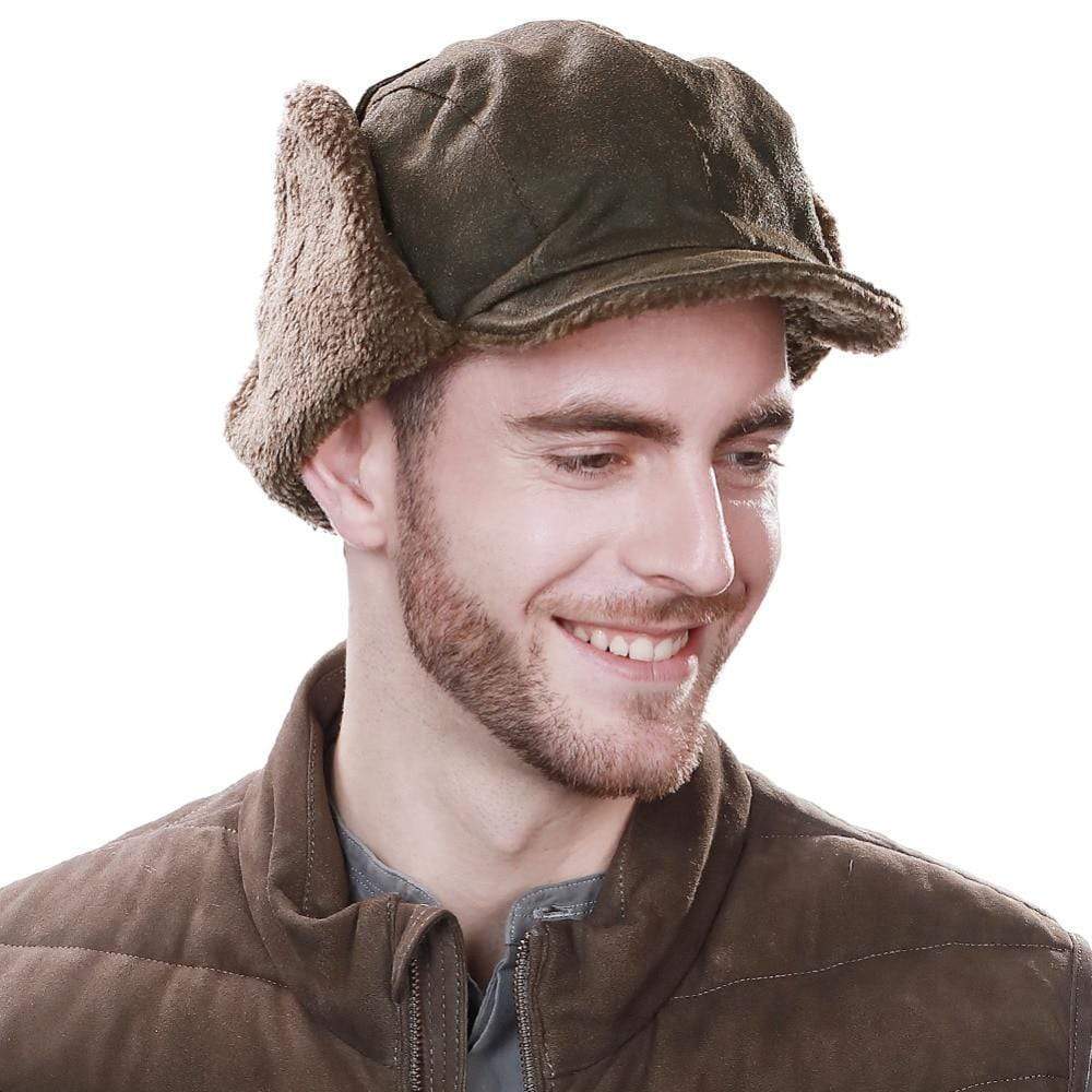 Trapper Hat Mens Fur Cap With Brim