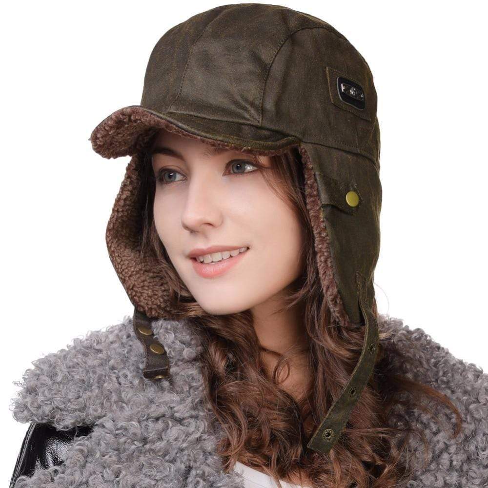 Trapper Hat Mens Fur Cap With Brim