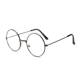 Vintage Round Metal Frame  Personality College Style Clear Lens Eye Glasses Frames blue-light eye protection mobile phone game