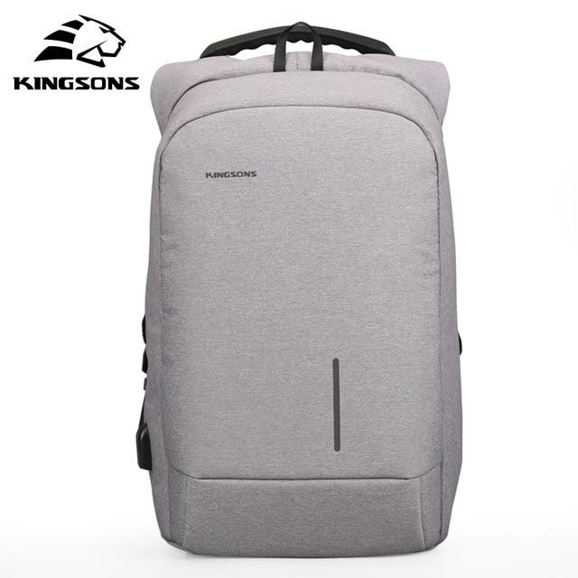 Kingsons Anti-theft Lock Backpack Phone Sucker Laptop Bags 13''15'' USB Charging Backpacks  School Bag Men's Shoulder Bags