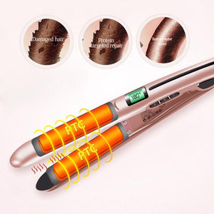 Flat Iron Curls 2 in 1 Pro Hair Styler Straightener