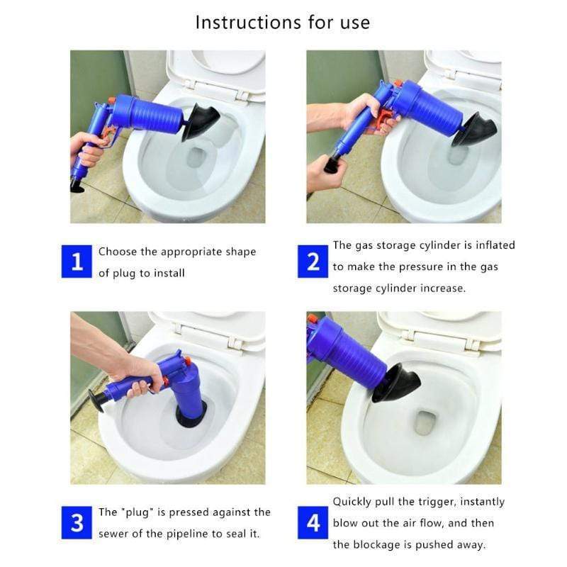 Air Blow Gun Easy Unclogs Sinks And Toilets With A Trigger