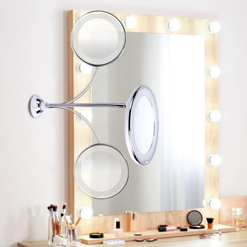 10x Magnifying LED Lighted Makeup Mirror