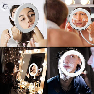 10x Magnifying LED Lighted Makeup Mirror