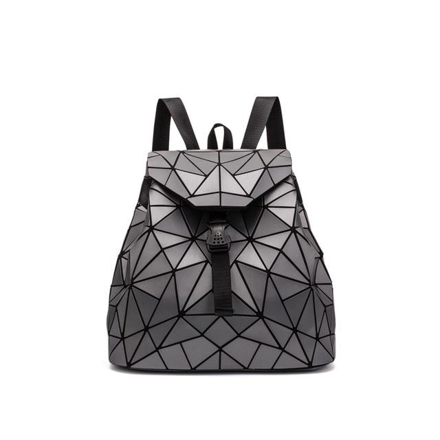 Women Backpack matte Geometric bag Female Backpacks For Teenage Girls Bagpack Drawstring Bag Holographic Backpack